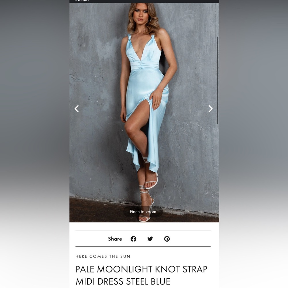 Here Comes The Sun Pale moonlight knot midi dress
